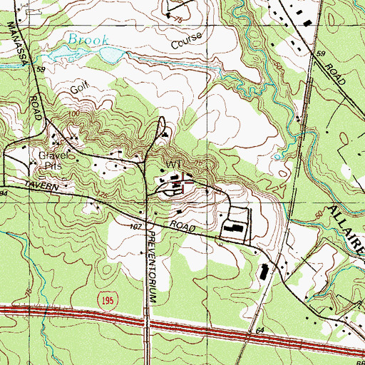 Topographic Map of Howell Township Fire Bureau, NJ