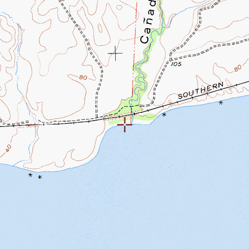 Topographic Map of Caada Del Cojo, CA