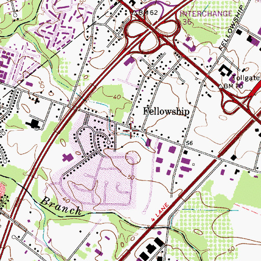 Topographic Map of Mount Laurel Fire Department Station 362, NJ