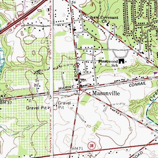 Topographic Map of Mount Laurel Fire Department Station 361, NJ