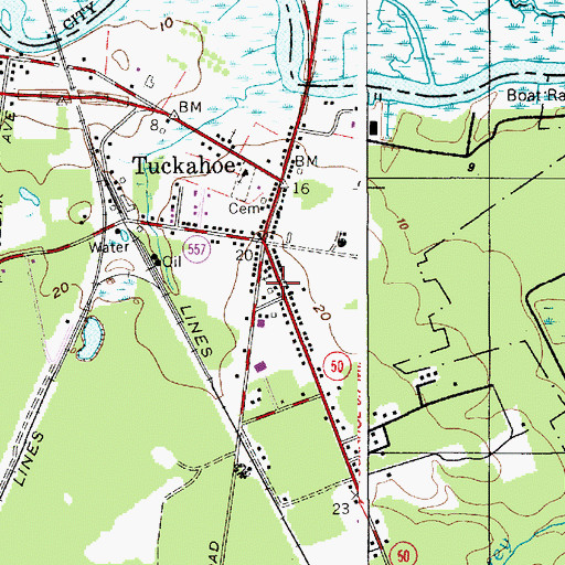 Topographic Map of Tuckahoe Volunteer Fire Company, NJ