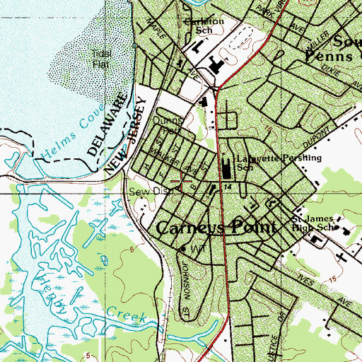 Topographic Map of Carneys Point Fire and Rescue Squad, NJ