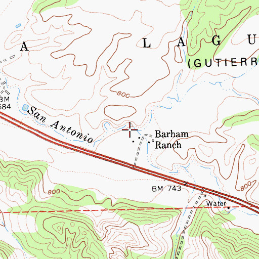 Topographic Map of Caada Del Comasa, CA