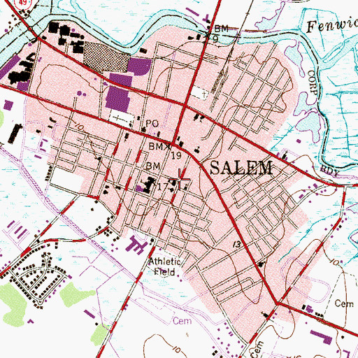 Topographic Map of Union Fire Company 1, NJ