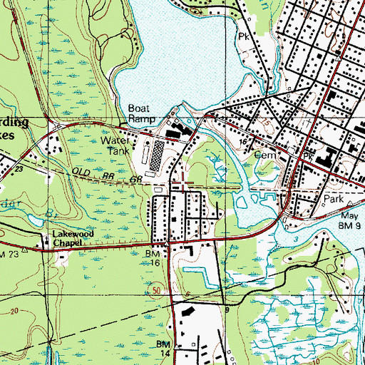 Topographic Map of Mays Landing Fire Company 1, NJ