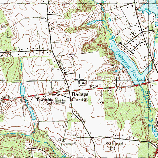 Topographic Map of Wall Township Fire Prevention Bureau, NJ
