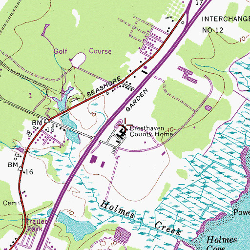 Topographic Map of Cape May County Fire Marshal's Office, NJ