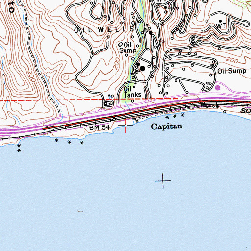 Topographic Map of Caada Del Corral, CA