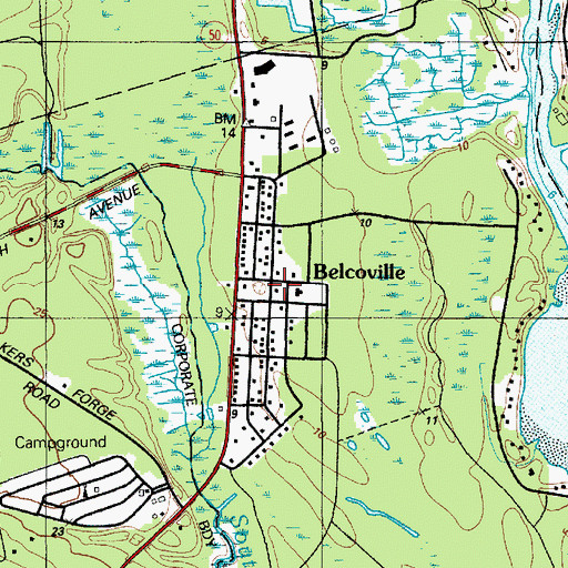 Topographic Map of Belcoville Volunteer Fire Company, NJ