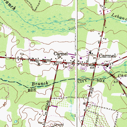 Topographic Map of Carmel Volunteer Fire Company, NJ