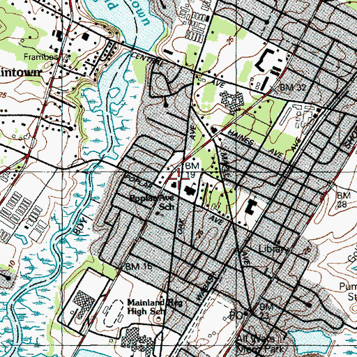 Topographic Map of Linwood Rescue Squad, NJ