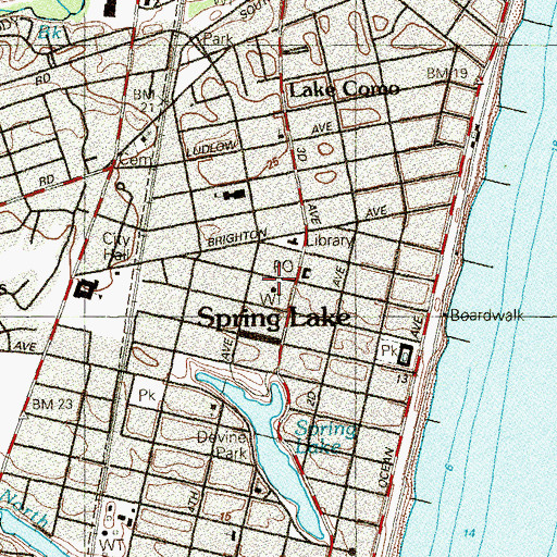 Topographic Map of Spring Lake Goodwill Fire Company No 2, NJ