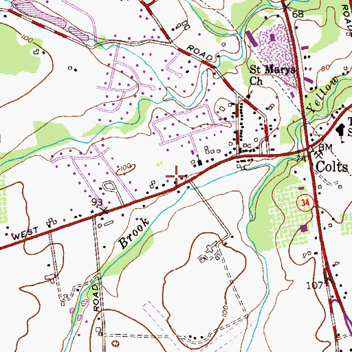 Topographic Map of Colts Neck Volunteer Fire Company 1, NJ
