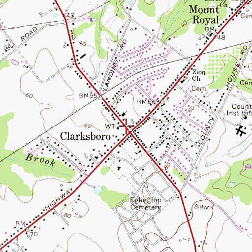 Topographic Map of East Greenwich Fire Department East Greenwich Fire Company, NJ
