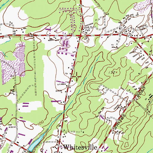 Topographic Map of Whitesville Volunteer Fire Company 1 Jackson Fire District 1, NJ