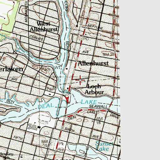 Topographic Map of Allenhurst Fire Department and First Aid Squad, NJ