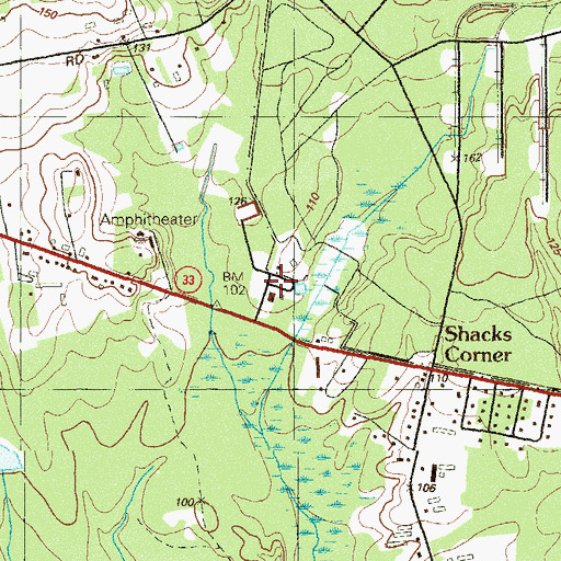 Topographic Map of Monmouth County Fire Academy, NJ