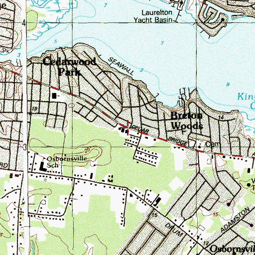 Topographic Map of Brick Township Fire Department Breton Woods Fire Company Station 21, NJ