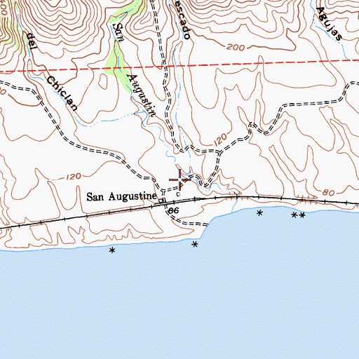 Topographic Map of Caada Del Pescado, CA