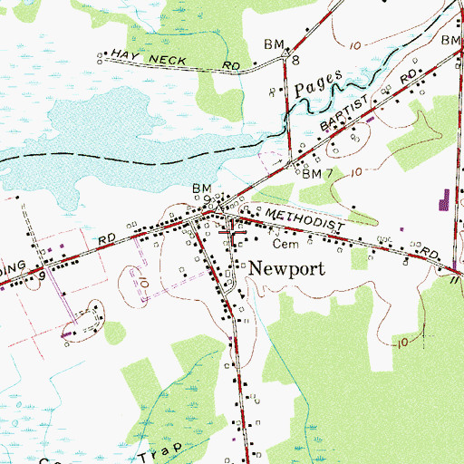 Topographic Map of Downe Township Fire and Rescue Newport Volunteer Fire Department, NJ