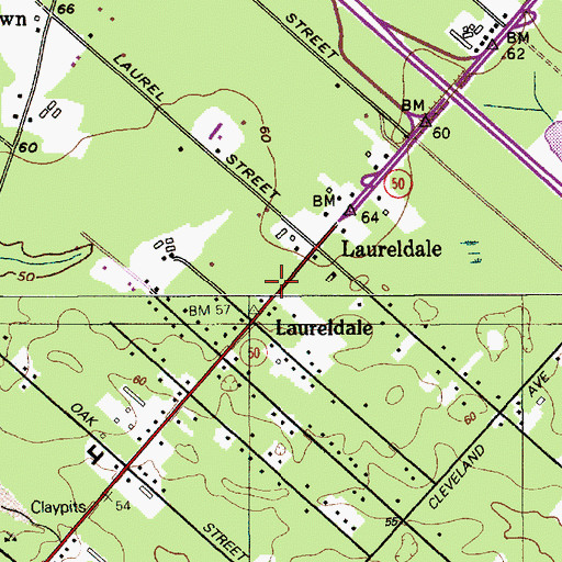 Topographic Map of Laureldale Volunteer Fire and Rescue Company, NJ
