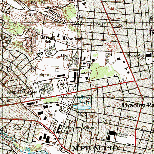 Topographic Map of Neptune Fire Prevention Bureau, NJ