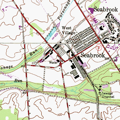 Topographic Map of Upper Deerfield Township Fire Company Station 2 Seabrook Fire and Rescue, NJ