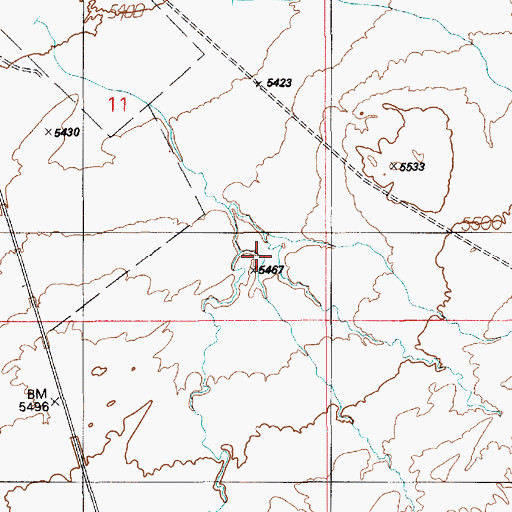 Topographic Map of Moqui Pueblos, AZ