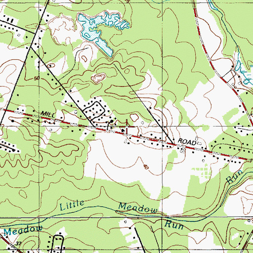 Topographic Map of Bargaintown Volunteer Fire Company 2 Station 1, NJ