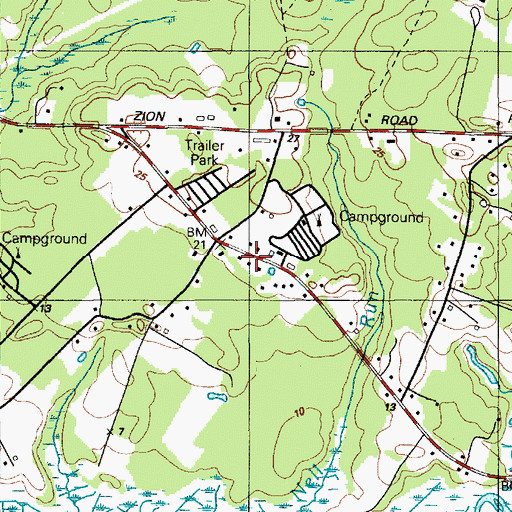 Topographic Map of Scullville Volunteer Fire Company 3 Station 2, NJ