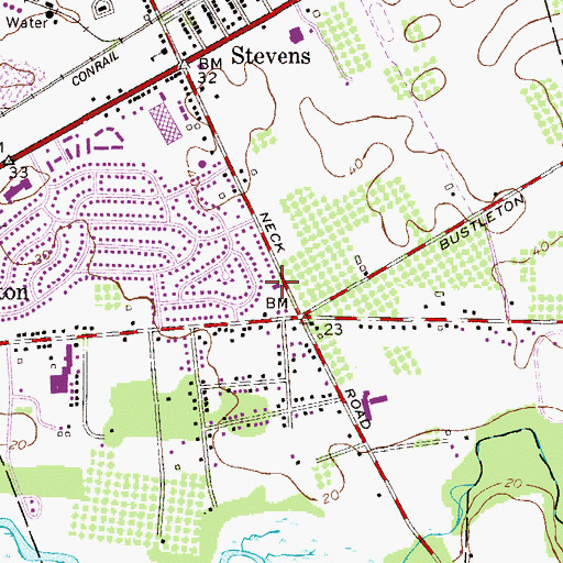 Topographic Map of Burlington Township Fire Department Station 303 Relief Fire Company 3, NJ