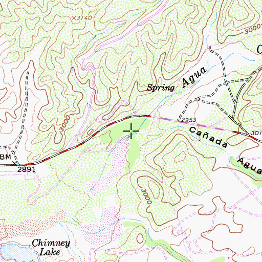 Topographic Map of Caada Agua Caliente, CA