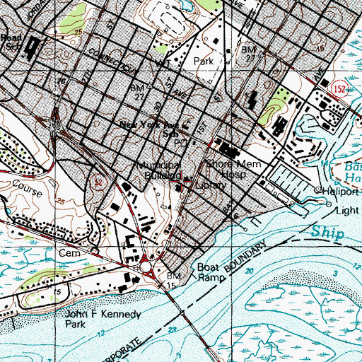 Topographic Map of Somers Point City Fire Company 1 Station 2, NJ