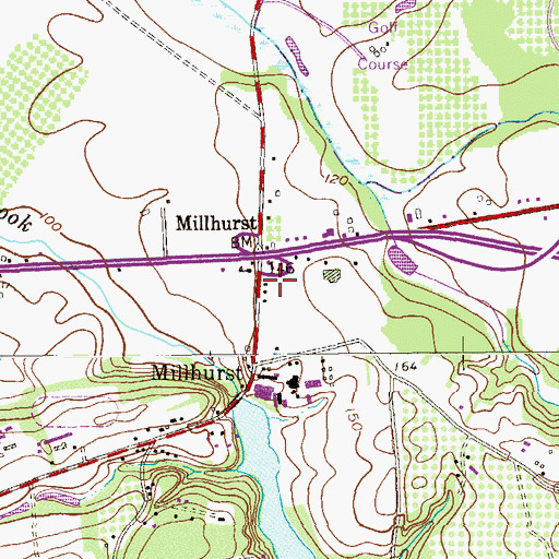 Topographic Map of Manalapan Township Fire Company 1, NJ