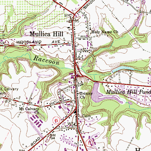 Topographic Map of Harmony Volunteer Fire Department, NJ