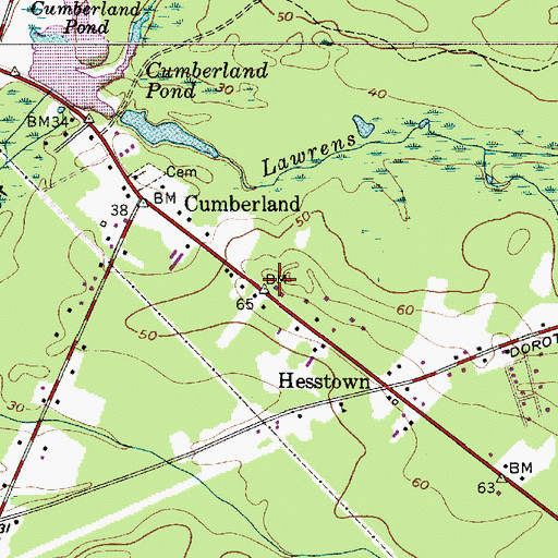 Topographic Map of Maurice River Township Fire District #4 - Cumberland Station 23, NJ