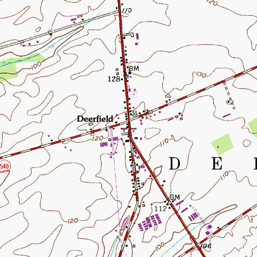 Topographic Map of Upper Deerfield Township Fire Company Station 1 Deerfield Street, NJ