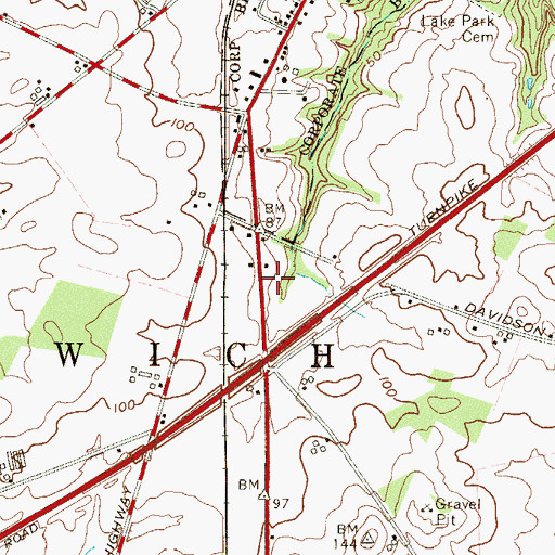 Topographic Map of Woolwich Fire Department Substation, NJ