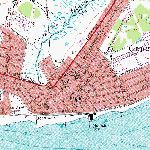 Topographic Map of Cape May Fire Department Fire Chief, NJ