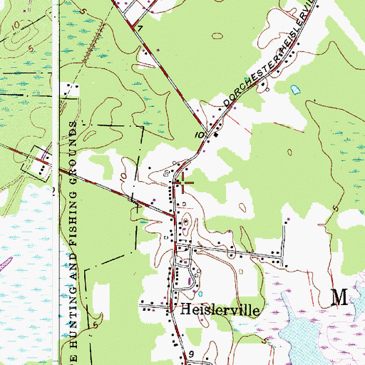 Topographic Map of Heislerville Volunteer Fire Company, NJ