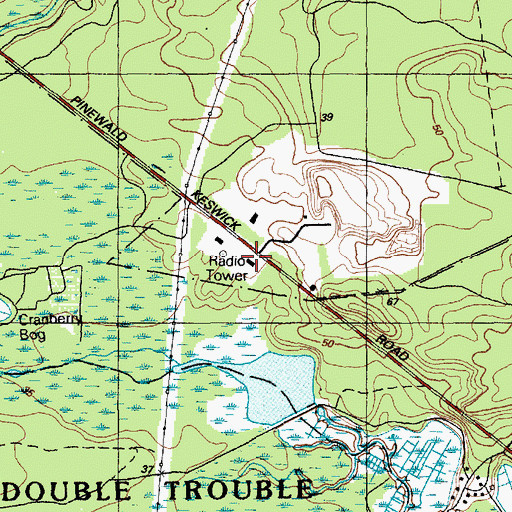 Topographic Map of Berkeley Township Fire Department Office, NJ