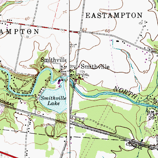 Topographic Map of Eastampton Township Fire Company Station 341, NJ