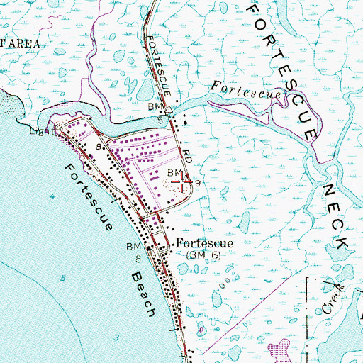 Topographic Map of Downe Township Fire and Rescue Fortescue Company 1 - Station 39, NJ