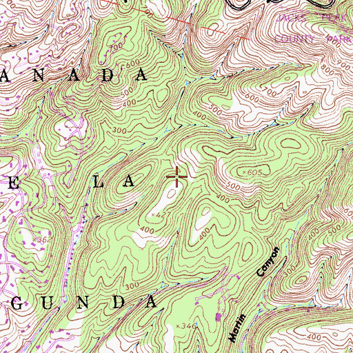 Topographic Map of Caada De La Segunda, CA