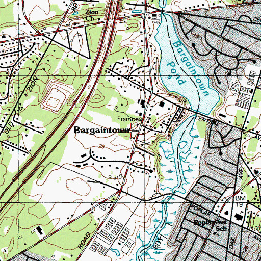 Topographic Map of Bargaintown Volunteer Fire Company 2 Station 2, NJ