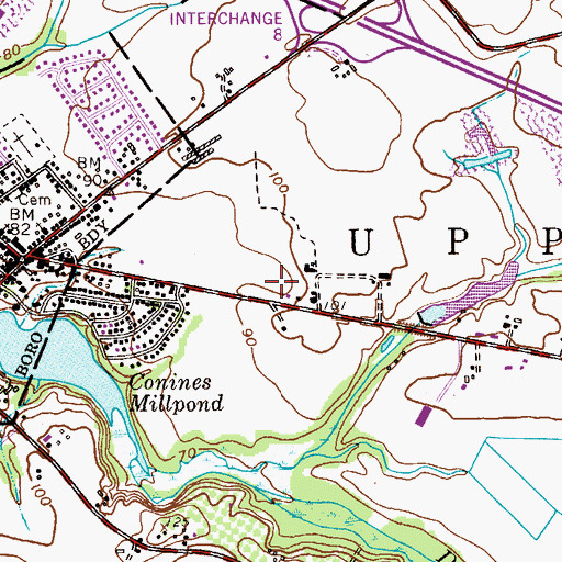 Topographic Map of Hope Fire Company 1, NJ