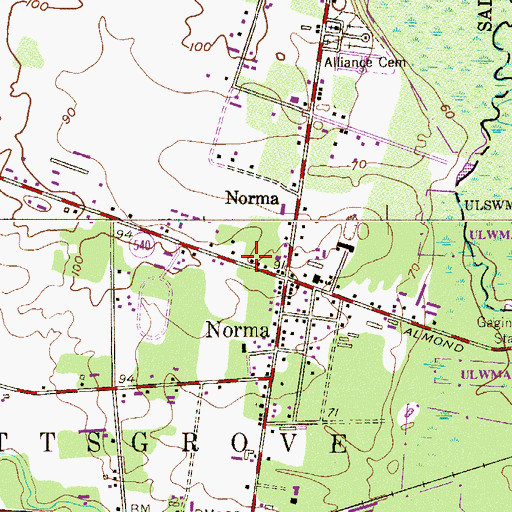 Topographic Map of Norma Alliance Volunteer Fire and Rescue, NJ