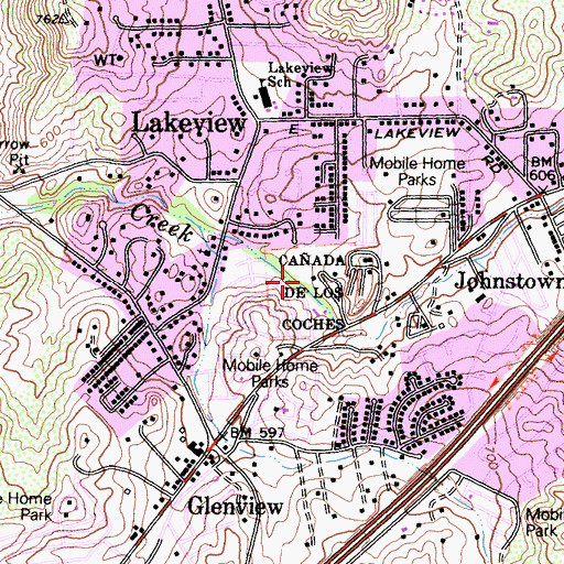Topographic Map of Caada De Los Coches, CA