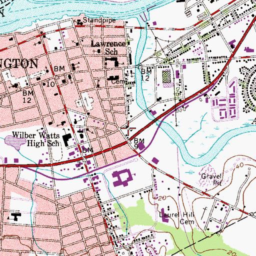 Topographic Map of Burlington Fire Division - Mitchell Fire Company 3, NJ