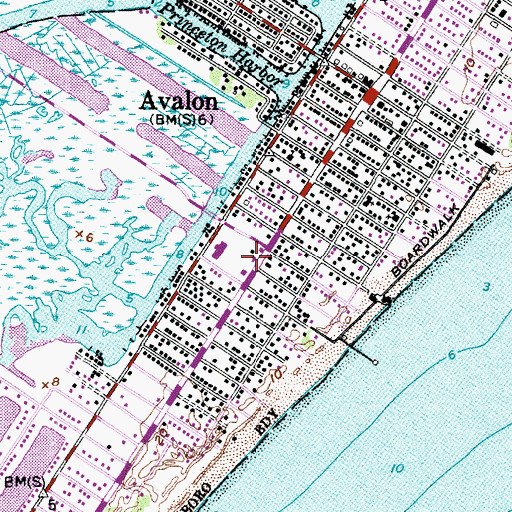 Topographic Map of Avalon Volunteer Fire Department, NJ